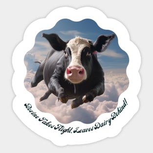 Bovine Takes Flight. Sticker